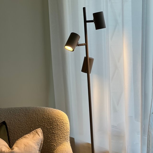 Noor II leselampe gulv 3lys 135cm beige, bilde 2 av 8
