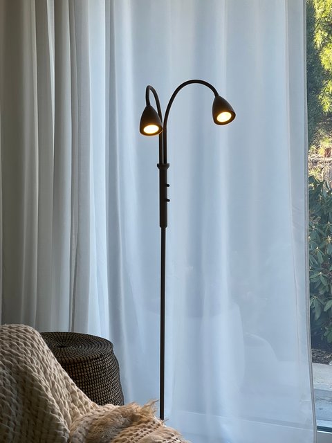 Lina leselampe gulv 2lys 150cm beige, bilde 4 av 9