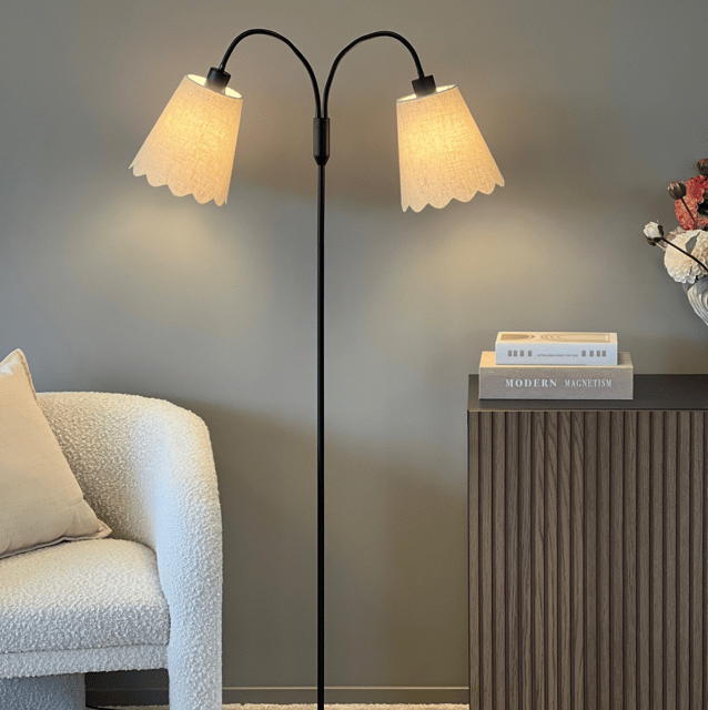 Felicia Duo gulvlampe uten skjermer 2lys 150cm sort 2