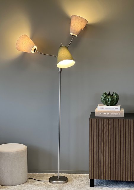 Felicia Trio gulvlampe uten skjermer 3lys 150cm stål, bilde 3 av 5