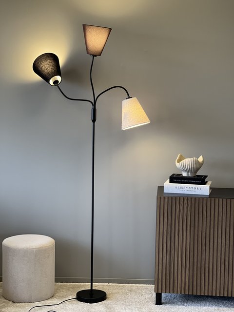 Felicia Trio gulvlampe uten skjermer 3lys 150cm sort 3