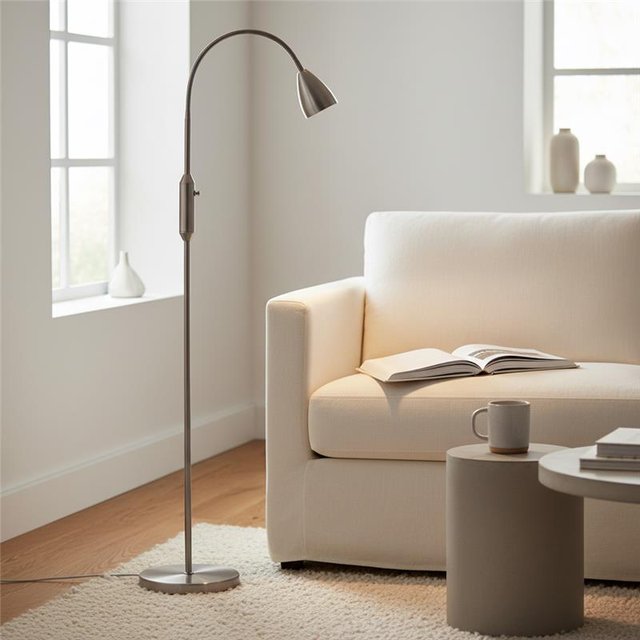 Lina leselampe gulv 1lys 150cm stål, bilde 1 av 4