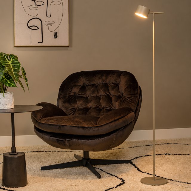 Gian LED leselampe gulv 130cm beige, bilde 1 av 6
