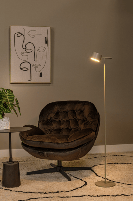 Gian LED leselampe gulv 130cm beige, bilde 5 av 6