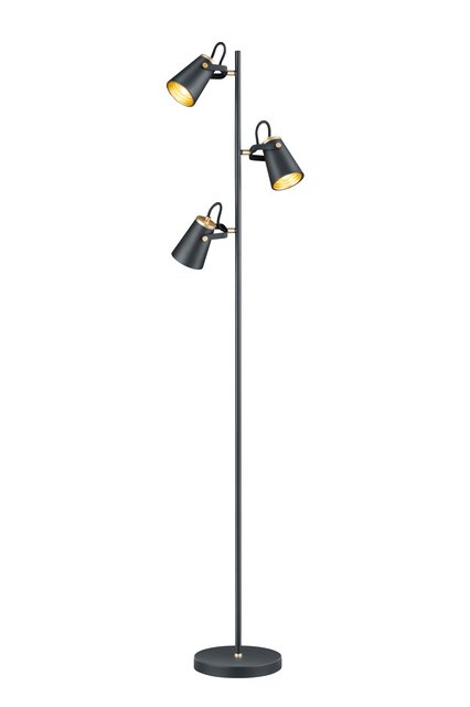 Edward leselampe gulv 3lys 160cm sort, bilde 3 av 5