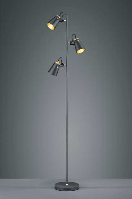 Edward leselampe gulv 3lys 160cm sort, bilde 4 av 5