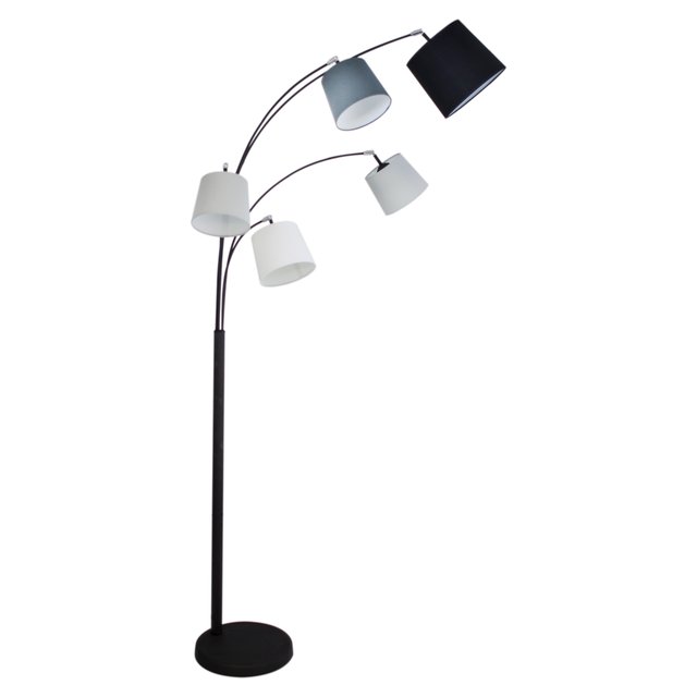 Foggy gulvlampe 5lys 200cm sort, bilde 2 av 3