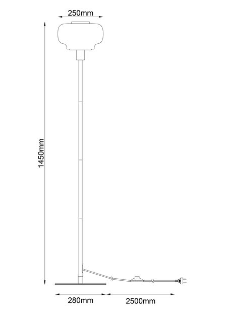Soria gulvlampe 145cm messing, bilde 5 av 10