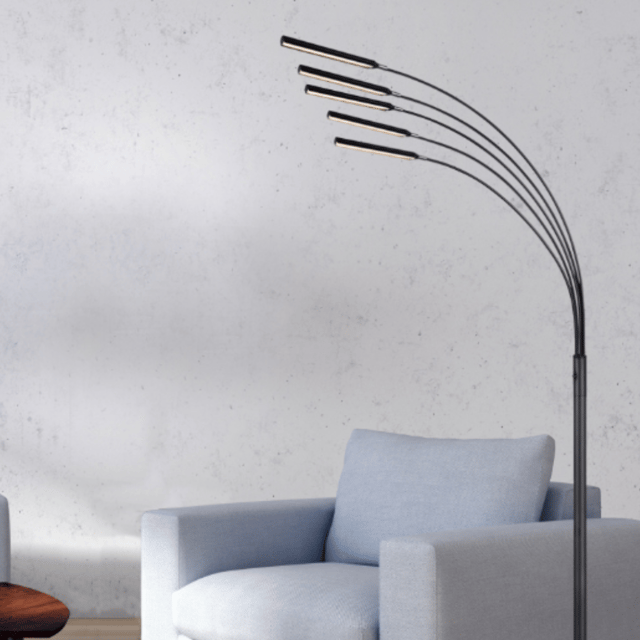 Reed LED gulvlampe 5lys 180cm sort, bilde 1 av 6