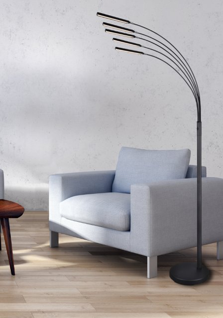 Reed LED gulvlampe 5lys 180cm sort, bilde 6 av 6