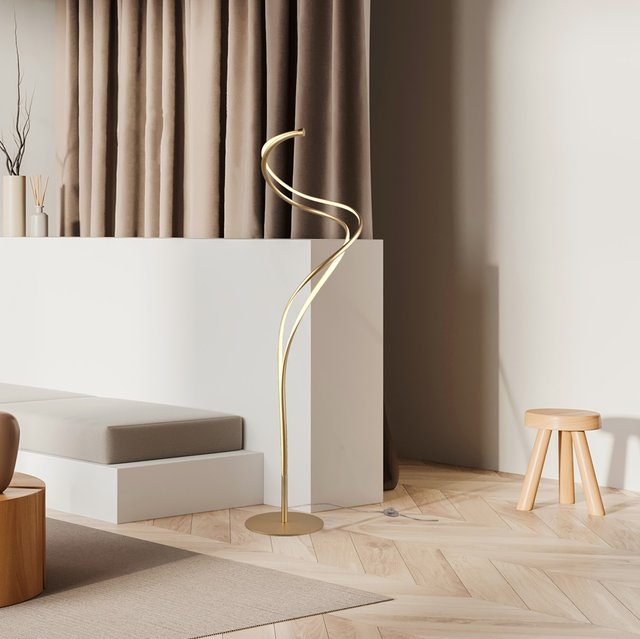 Nala LED gulvlampe 160cm messing, bilde 1 av 4