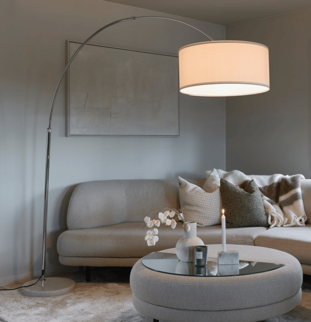 Rauma gulvlampe med skjerm 227cm krom, bilde 1 av 6