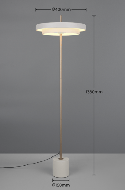 Keaton LED gulvlampe 140cm grå, bilde 2 av 3