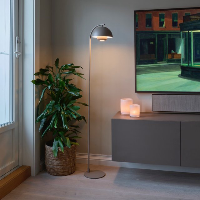 Myla LED oppladbar gulvlampe 145cm beige, bilde 1 av 6