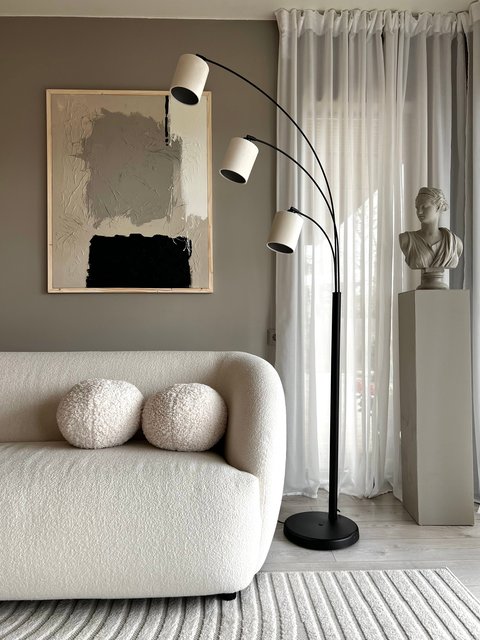 Zeba gulvlampe uten skjermer 3lys 207cm sort, bilde 6 av 8