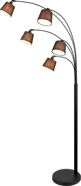Zeba gulvlampe uten skjermer 5lys 207cm sort, bilde 8 av 9
