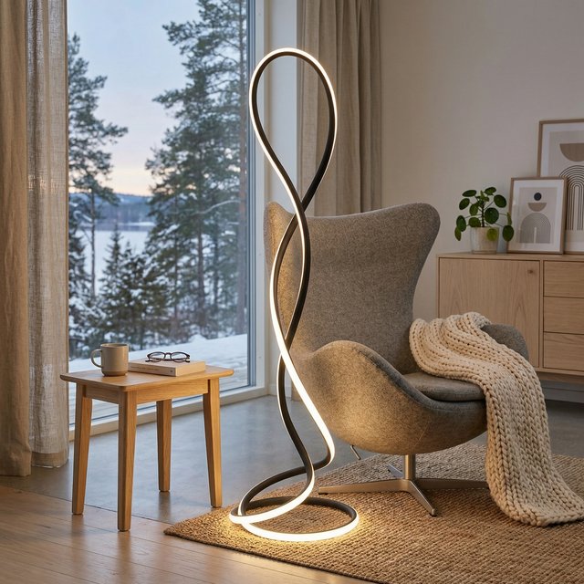 Infinity LED gulvlampe 143cm sort 2