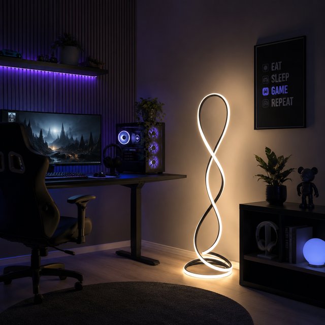 Infinity LED gulvlampe 143cm sort 1