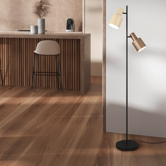 Agudo leselampe gulv 2lys 161,5cm brun, bilde 1 av 5