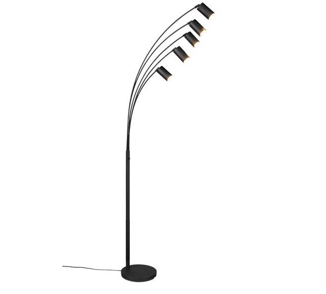 Marley gulvlampe 5lys 200cm sort 3