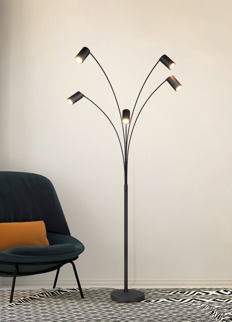 Marley gulvlampe 5lys 200cm sort 2