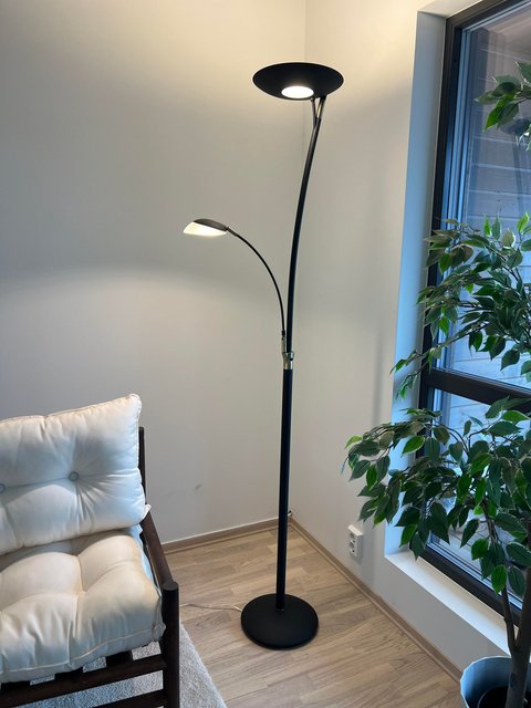 Helios LED uplight 2lys 197cm sort 2