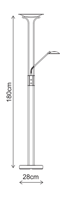 Bristol LED uplight 2lys 180cm stål, bilde 10 av 10