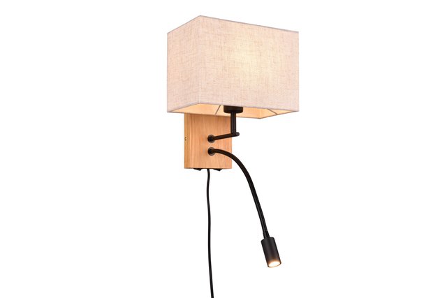 Nilam LED vegglampe m/lesearm 30cm natur 3