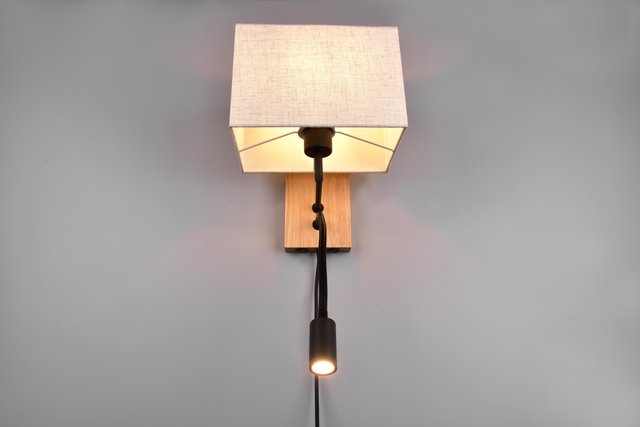 Nilam LED vegglampe m/lesearm 30cm natur 4