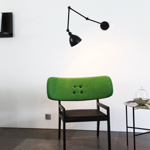 Bazar vegglampe m/arm 37,5cm sort, bilde 4 av 5