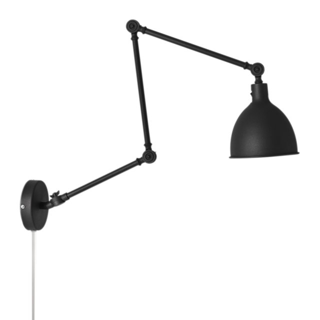 Bazar vegglampe m/arm 37,5cm sort, bilde 3 av 5