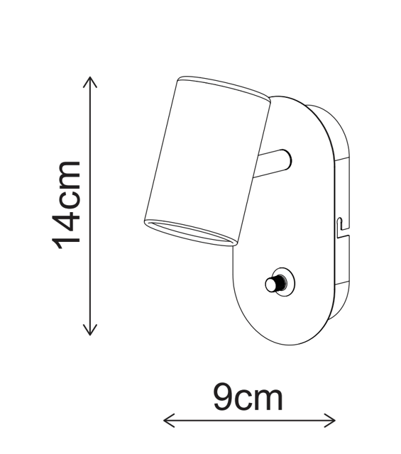 Noor II leselampe vegg 1lys 14cm messing, bilde 11 av 11