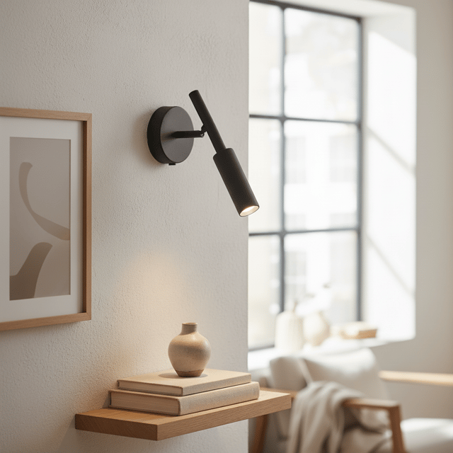 Bino LED leselampe vegg 22,5cm sort 1