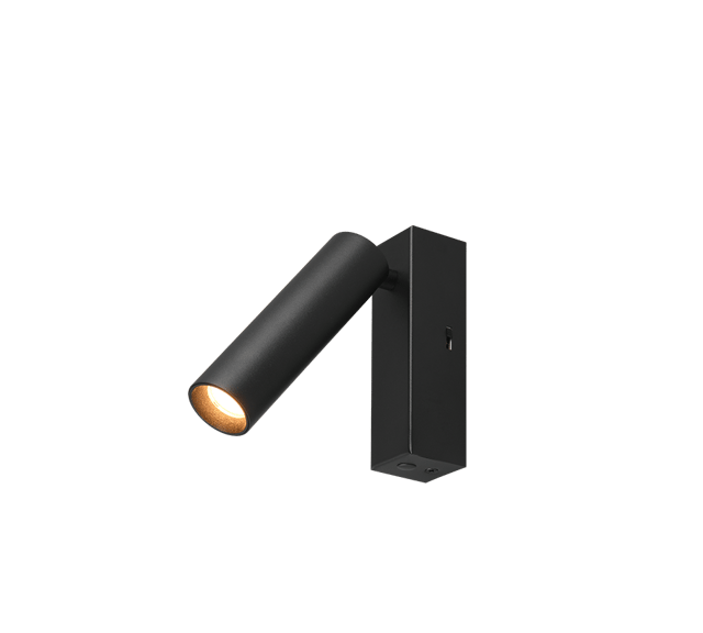 Ambala LED leselampe vegg 1lys 17cm sort 1