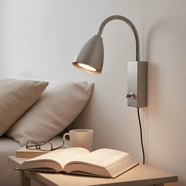 Lina Flex leselampe vegg 25cm stål, bilde 1 av 5