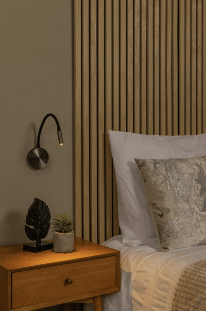 Asja LED oppladbar leselampe vegg 42cm grå, bilde 4 av 5