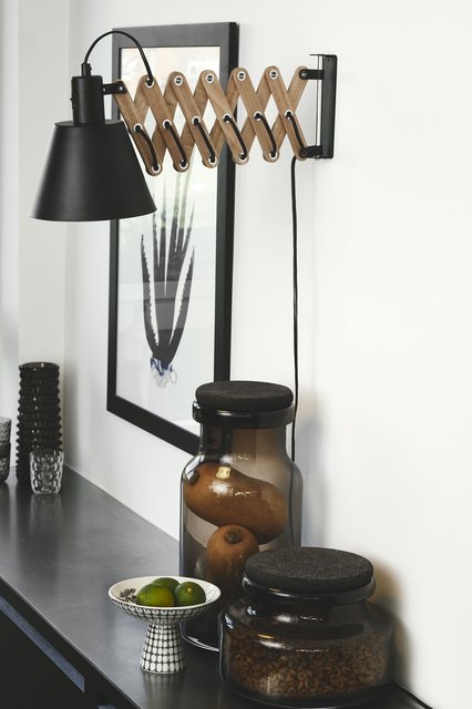 Vintage vegglampe 13cm sort 3