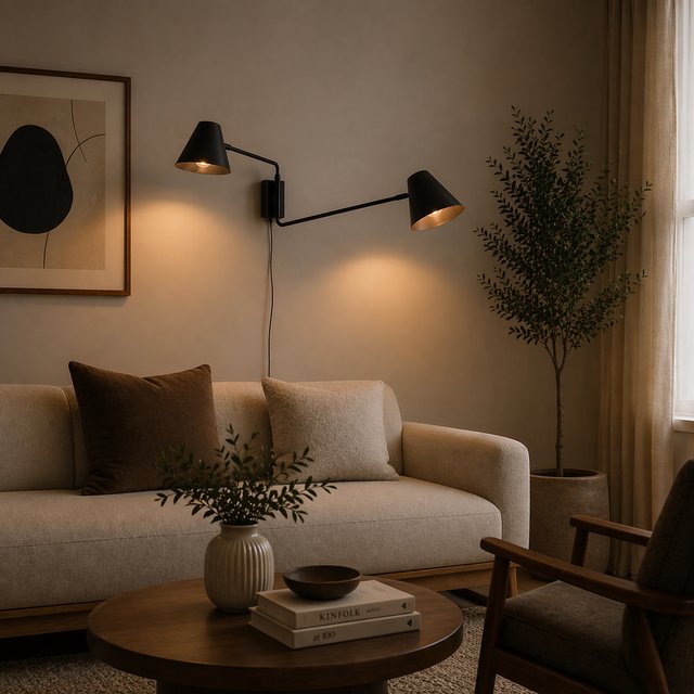 Nordic vegglampe 2lys sort 1