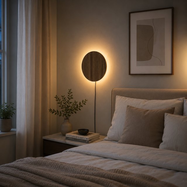 Liza sirkel LED vegglampe 30cm brun 1
