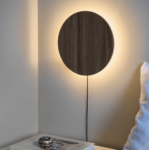 Liza sirkel LED vegglampe 30cm brun 2
