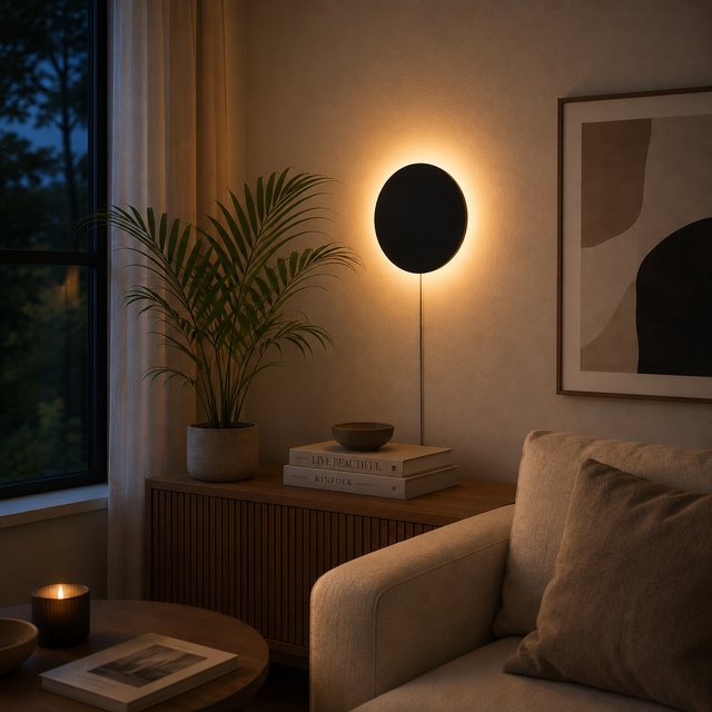 Liza sirkel LED vegglampe 30cm sort 1