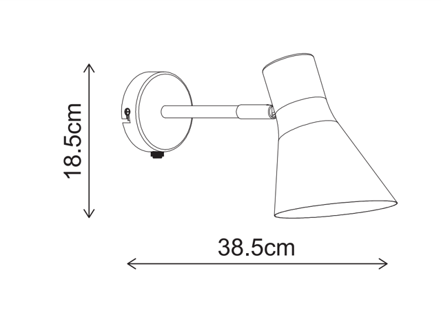 Odense leselampe vegg 18,5cm beige, bilde 7 av 7
