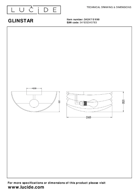 Glinstar vegglampe 30cm flerfarget, bilde 5 av 5