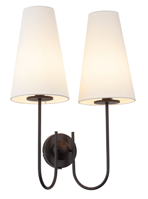 Charmante vegglampe 2lys 57cm sort 2