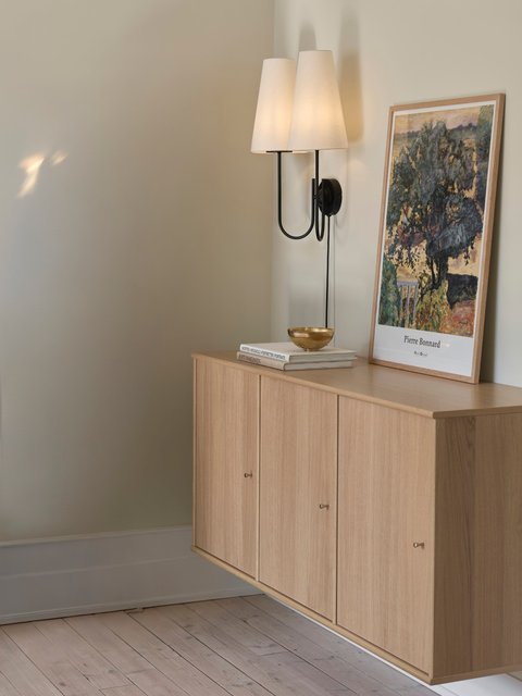 Charmante vegglampe 2lys 57cm sort 3