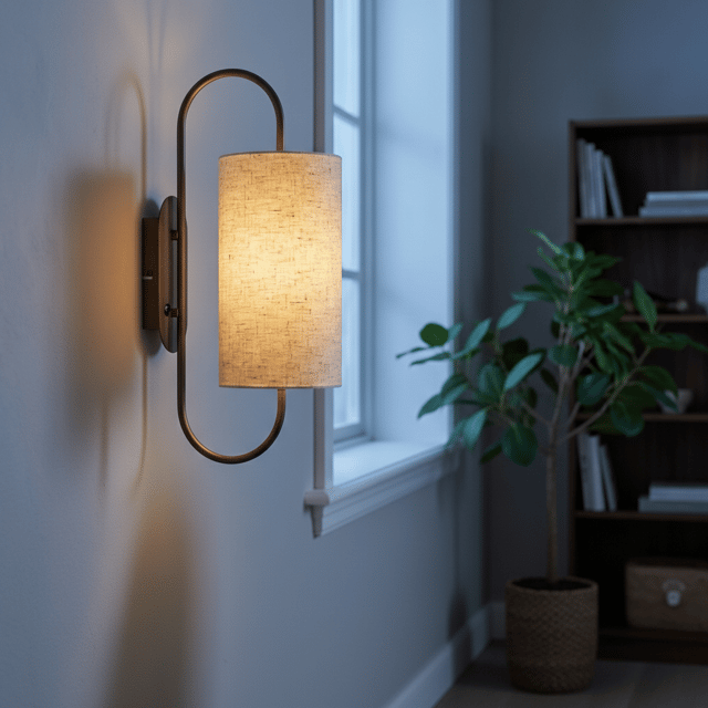 Loop vegglampe 48cm brun 1