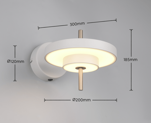Keaton LED vegglampe 20cm grå 2