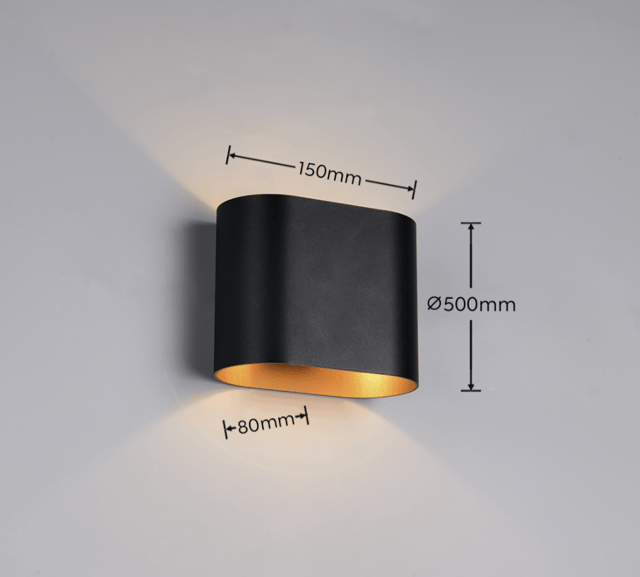 Alani vegglampe 12cm sort, bilde 2 av 3