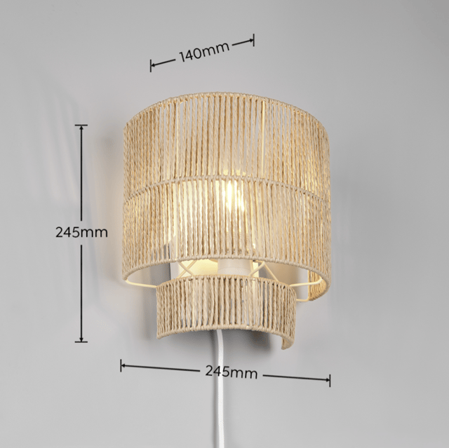 Satna vegglampe 24cm natur 2