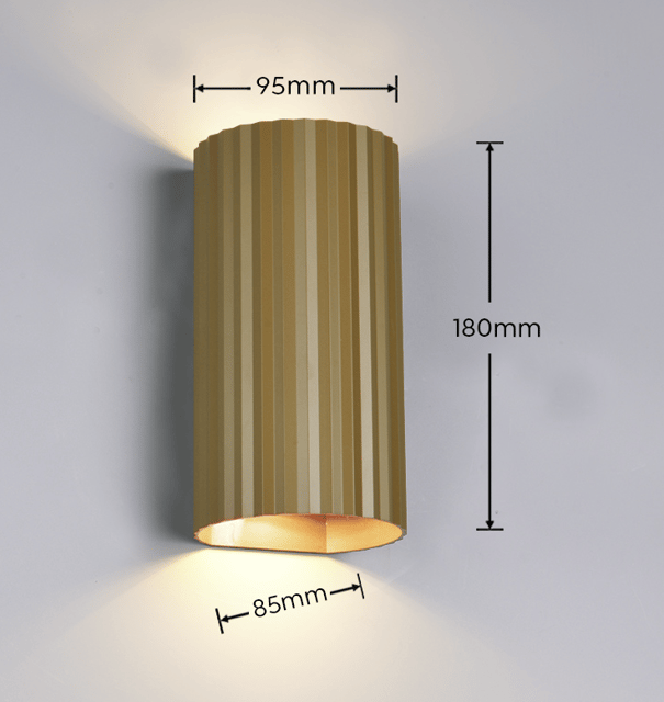 Soka vegglampe 2lys 18cm brun 2